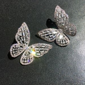 BRILLIANT Madame Butterfly CZ Alloy Post Earrings